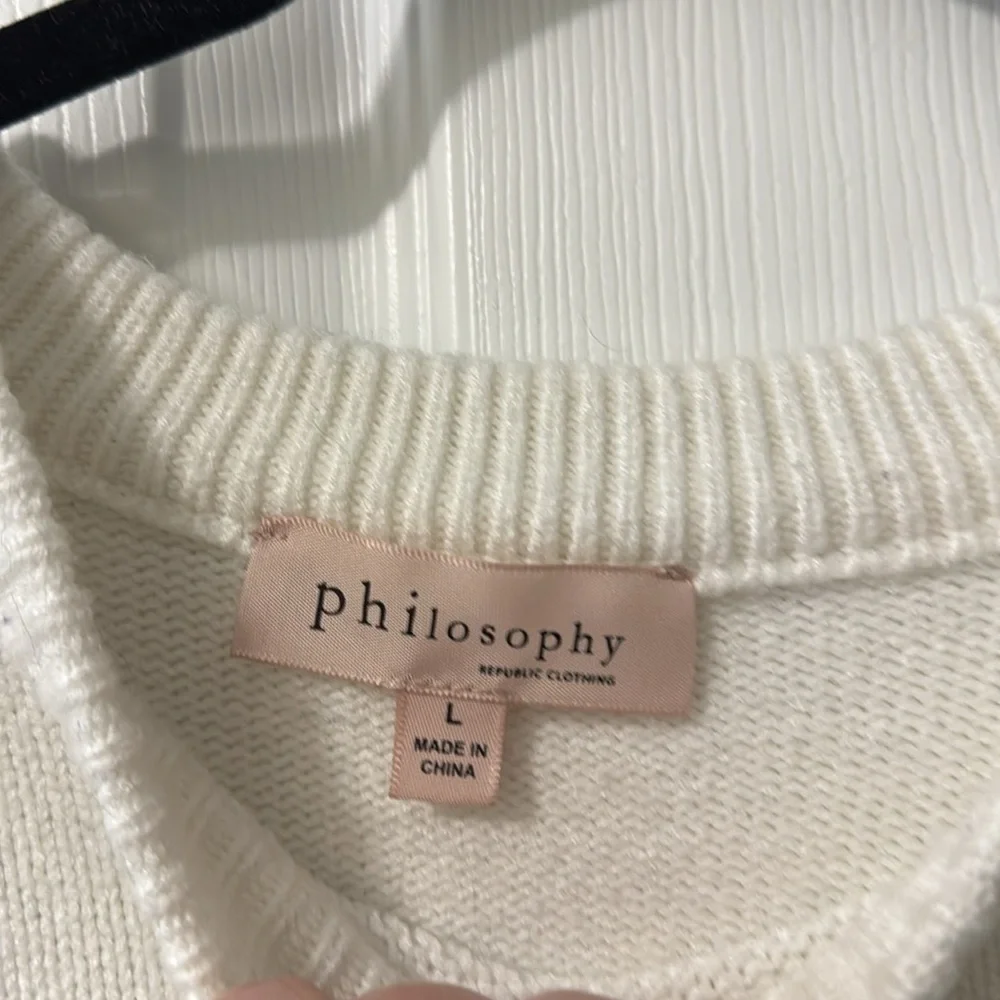 Philosophy Navy and Cream Striped Sweater